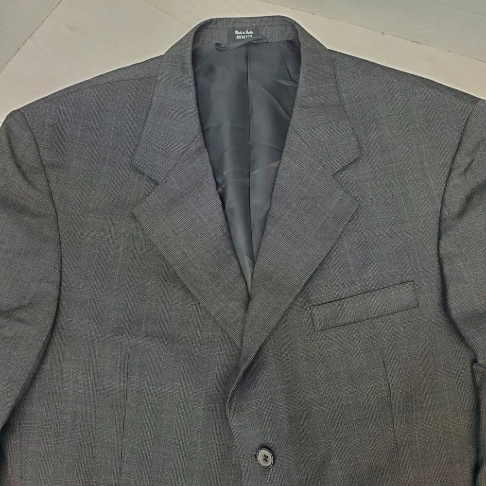 Bios Le Collezioni Mens 44S Charcoal Grey Wool Cashmere Blazer Quiet Luxury Prof